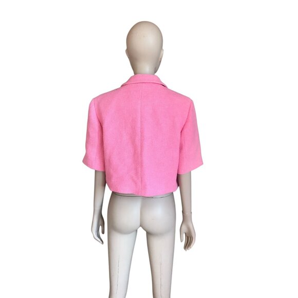 NWT Zara Pink Cropped Short Sleeve Blazer - Picture 4 of 5
